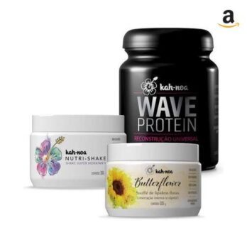 Kah-noa – Máscara de Hidratação Nutrishake + Máscara de Reconstrução Wave Protein + Soufflé de Lipídeos Butterflower
