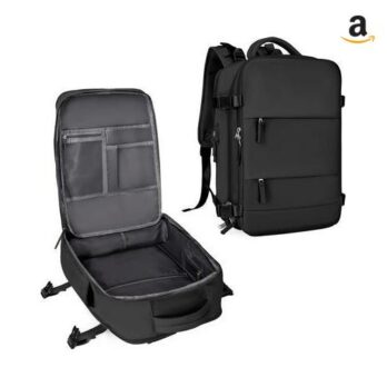 Mochila de viagem coowoz unissex, grande, mala de mão, mochila para trilha, Preto, Large