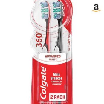 Escova Dental Colgate 360º Luminous White 2Unid Promo Leve 2 Pague 1, Cores Sortidas