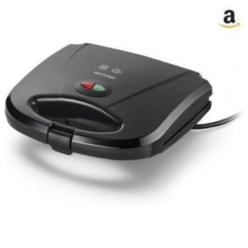 Sanduicheira Minigrill Gourmet 220V com 750W Chapa Dupla e com Revestimento Antiaderente Preta Multilaser CE044