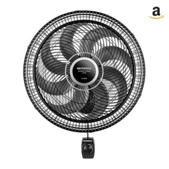Ventilador de Parede 40cm Super Turbo 8 Pás, Mondial, Preto/Prata, 140W, 110V VTX-40P-8P